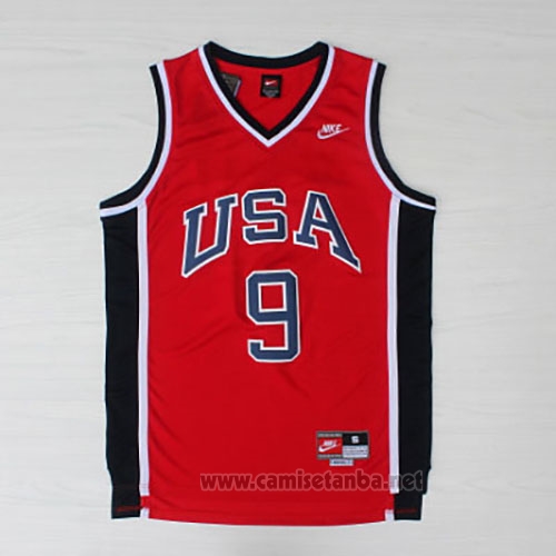 Camiseta USA 1984 Michael Jordan #9 Rojo